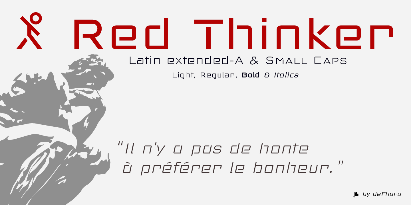 Beispiel einer Red Thinker Light-Schriftart